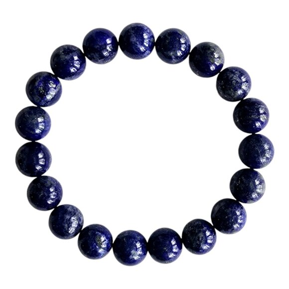 Genuine Lapis Lazuli Bracelet 10" Gemstones (Unisex) [G6108-17] - Picture 2 of 3